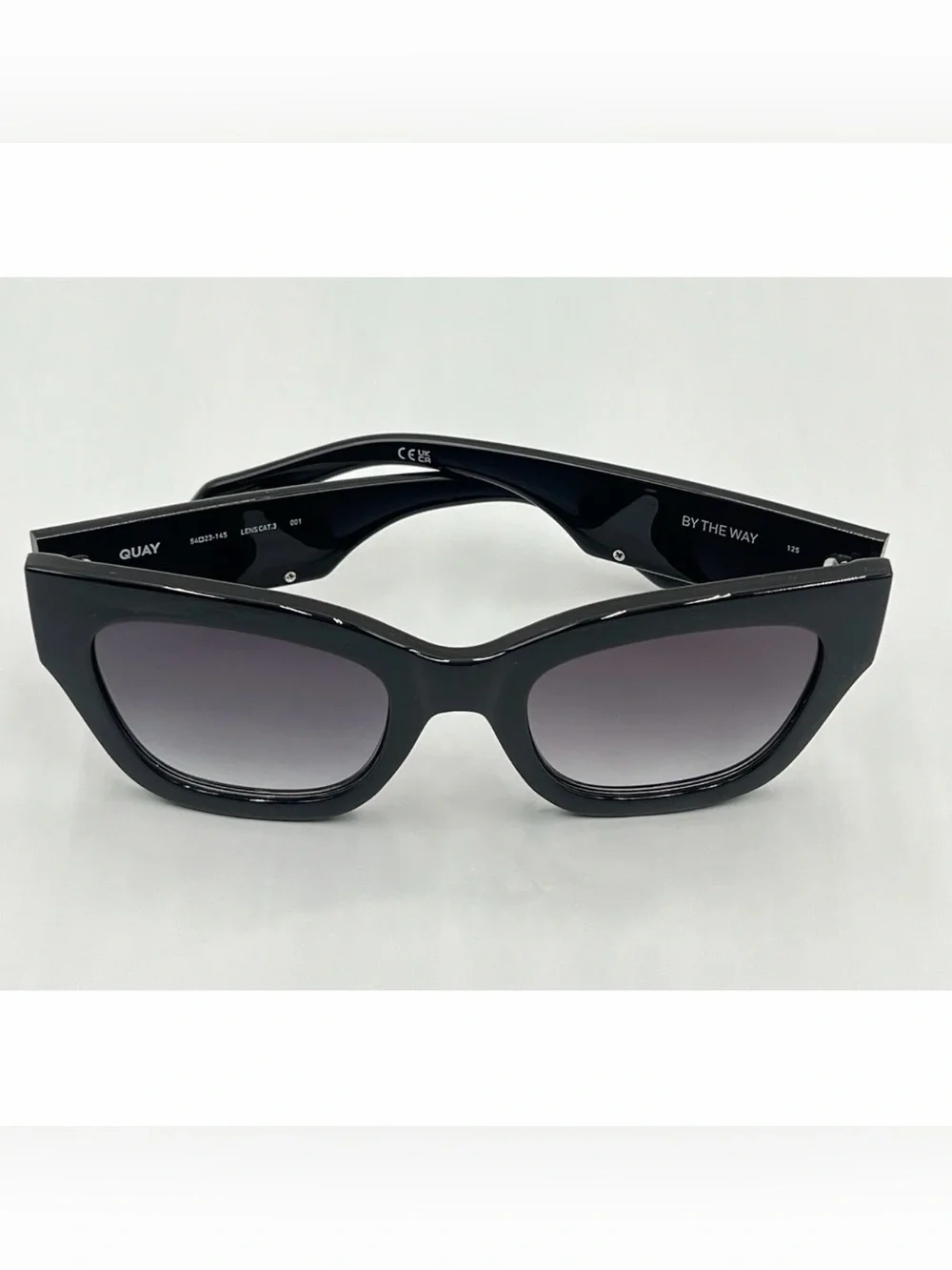 Quay Australia “By The Way” Smoke Lens Black Sunglasses with Gradient Lenses